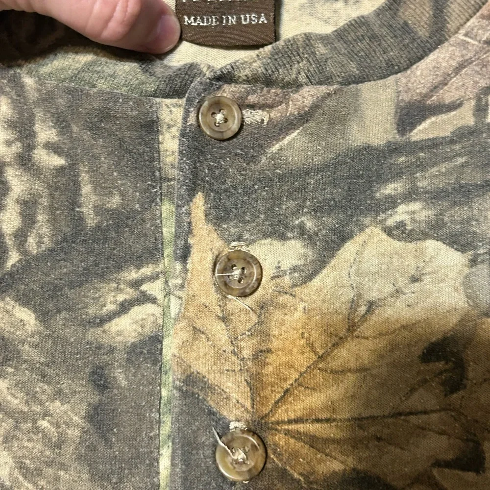 Vintage 90s Ranger 2XL RealTree Advantage Timber Camo Henley USA - Picture 12 of 12